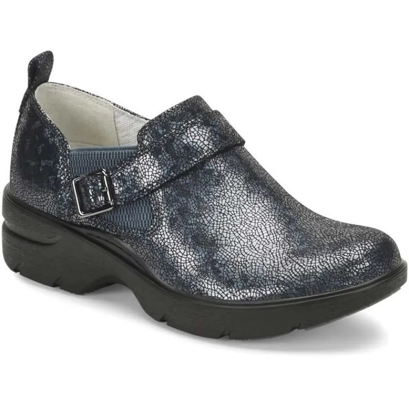 Align By NurseMates Footwear | Non-Slip Healthcare*Women's Arya Side Zip Leather Clog Moonlit Navy