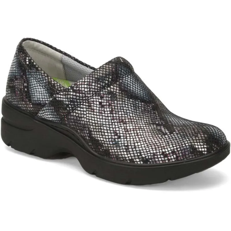 Align By NurseMates Footwear | Non-Slip Healthcare*Women's Indya Print Slip On Clog Indigo Snake