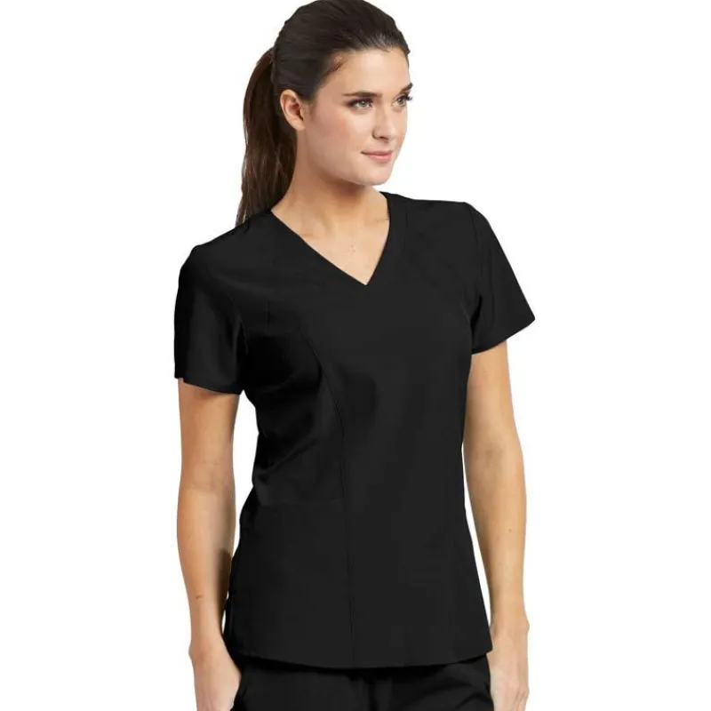 Barco One Scrub Tops*Women's 4-Pocket Princess V-Neck Scrub Top