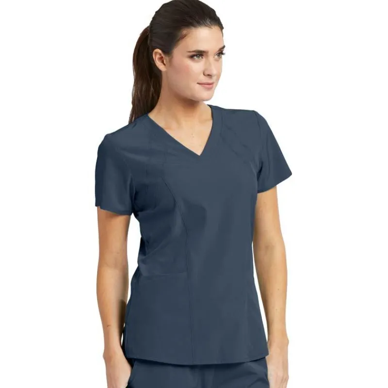 Barco One Scrub Tops*Women's 4-Pocket Princess V-Neck Scrub Top