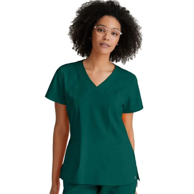 Barco One Scrub Tops*Women's 4-Pocket Princess V-Neck Scrub Top