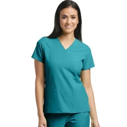 Barco One Scrub Tops*Women's V-neck Perforated Panels Scrub Top