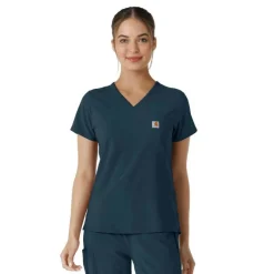 Carhartt Cross-Flex Scrub Tops*Carhartt Force Cross-Flex Women's V-Neck Tuck-In Scrub Top