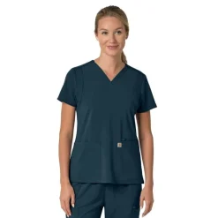 Carhartt Cross-Flex Scrub Tops*Carhartt Force Cross-Flex Women's Flex Panel Scrub Top