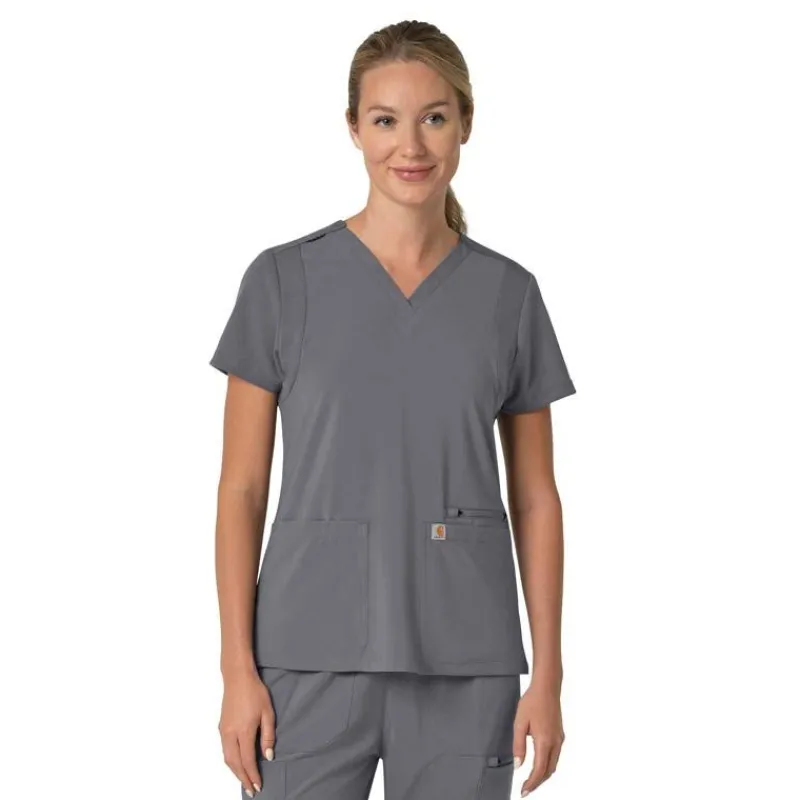 Carhartt Cross-Flex Scrub Tops*Carhartt Force Cross-Flex Women's Flex Panel Scrub Top