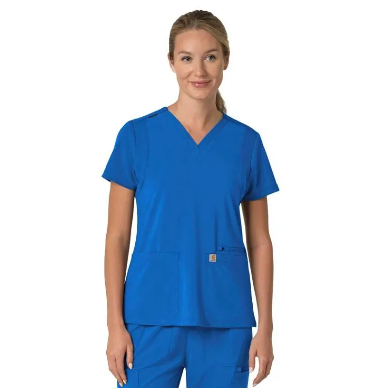 Carhartt Cross-Flex Scrub Tops*Carhartt Force Cross-Flex Women's Flex Panel Scrub Top