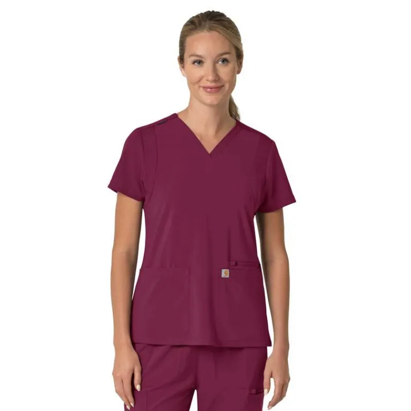 Carhartt Cross-Flex Scrub Tops*Carhartt Force Cross-Flex Women's Flex Panel Scrub Top