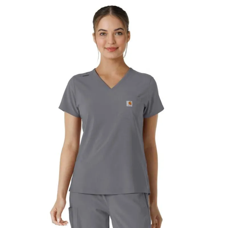 Carhartt Cross-Flex Scrub Tops*Carhartt Force Cross-Flex Women's V-Neck Tuck-In Scrub Top