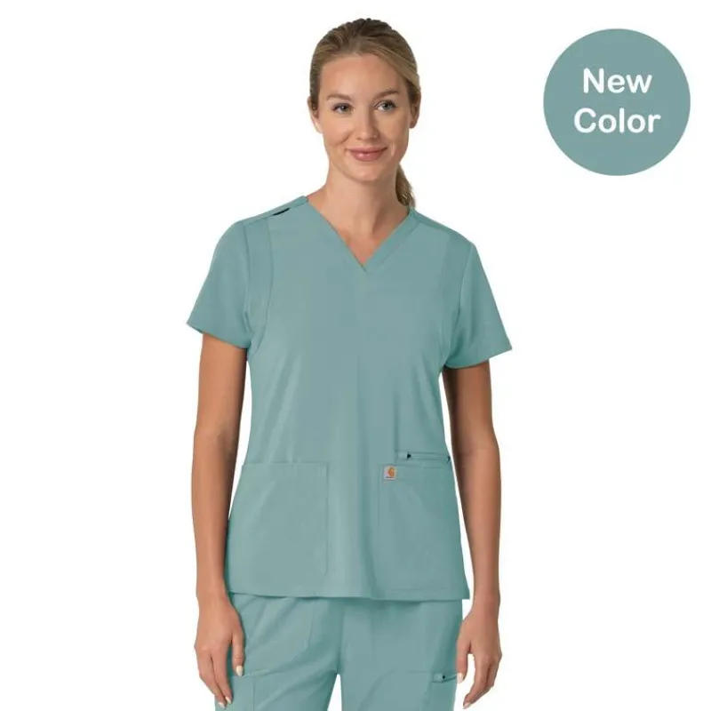 Carhartt Cross-Flex Scrub Tops*Carhartt Force Cross-Flex Women's Flex Panel Scrub Top