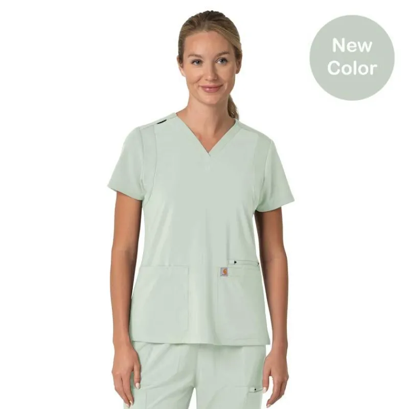 Carhartt Cross-Flex Scrub Tops*Carhartt Force Cross-Flex Women's Flex Panel Scrub Top