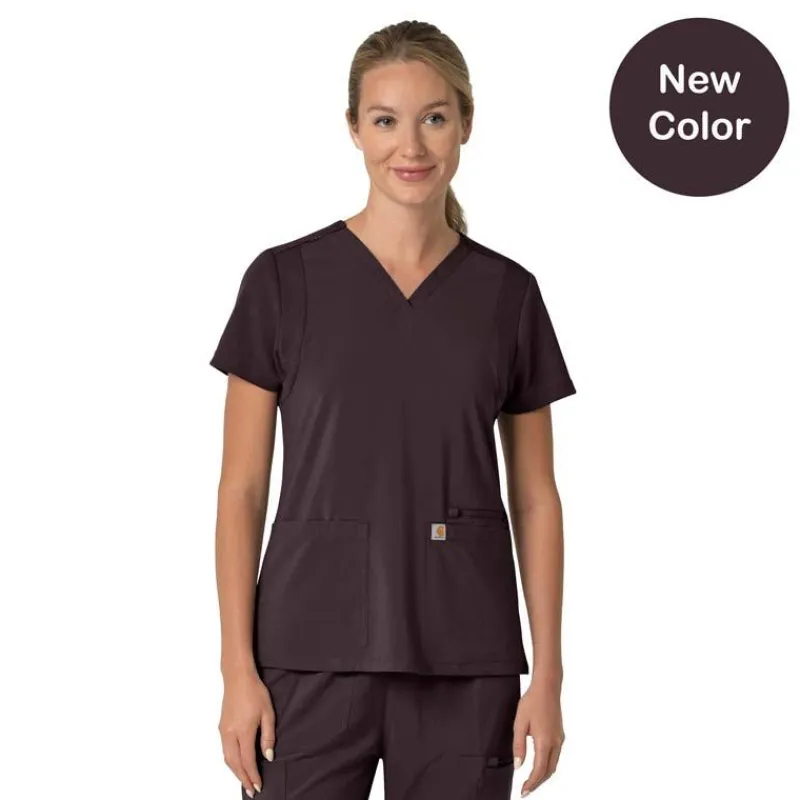 Carhartt Cross-Flex Scrub Tops*Carhartt Force Cross-Flex Women's Flex Panel Scrub Top