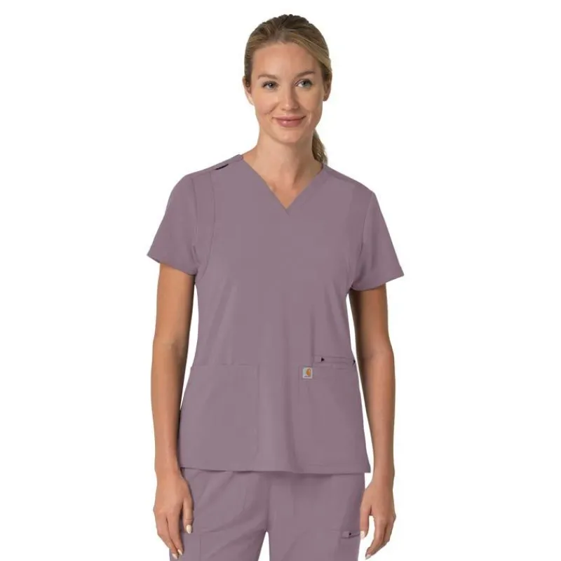 Carhartt Cross-Flex Scrub Tops*Carhartt Force Cross-Flex Women's Flex Panel Scrub Top