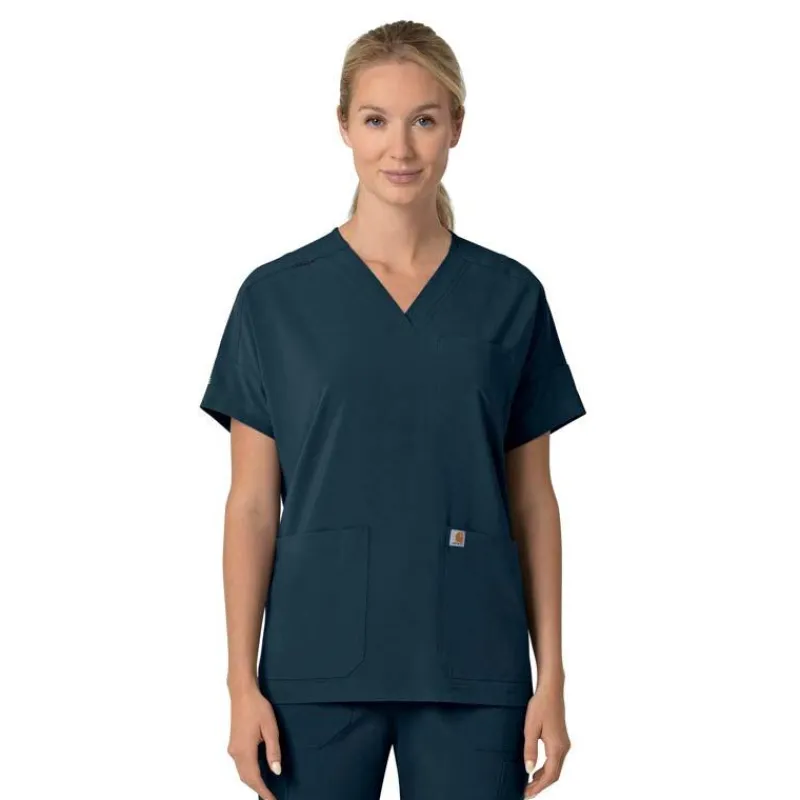 Carhartt Cross-Flex Scrub Tops*Carhartt Force Cross-Flex Women's Oversized V-Neck Scrub Top