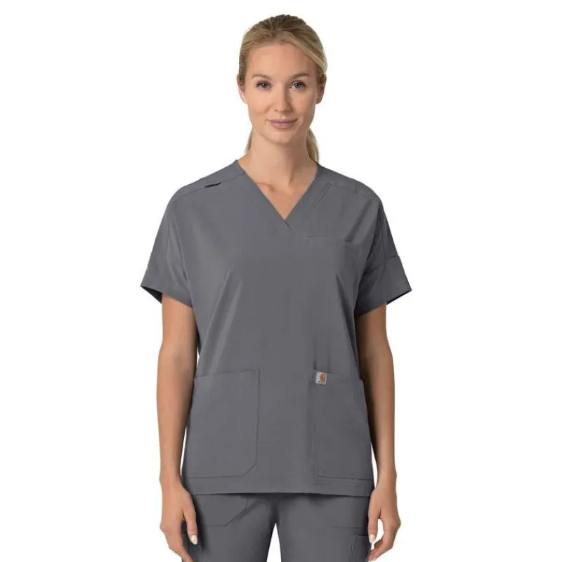Carhartt Cross-Flex Scrub Tops*Carhartt Force Cross-Flex Women's Oversized V-Neck Scrub Top