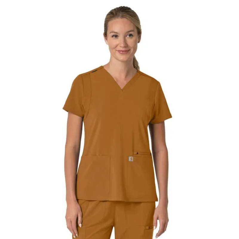 Carhartt Cross-Flex Scrub Tops*Carhartt Force Cross-Flex Women's Flex Panel Scrub Top