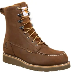 Carhartt Non-Slip Boots | Work Boots*Men's 8" Moc Toe Waterproof Dark Brown Wedge Work Boot Chocolate Brown Oil