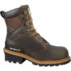 Carhartt Non-Slip Boots | Non-Steel Safety Toe*Men's 8" Waterproof Composite Toe Logger Climbing Boot Crazy Horse Brown