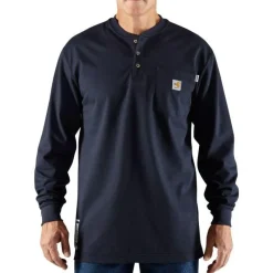 Carhartt T-Shirts*Men's Fire Resistant Force Long Sleeve Henley