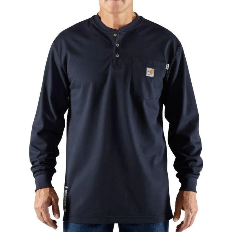 Carhartt T-Shirts*Men's Fire Resistant Force Long Sleeve Henley