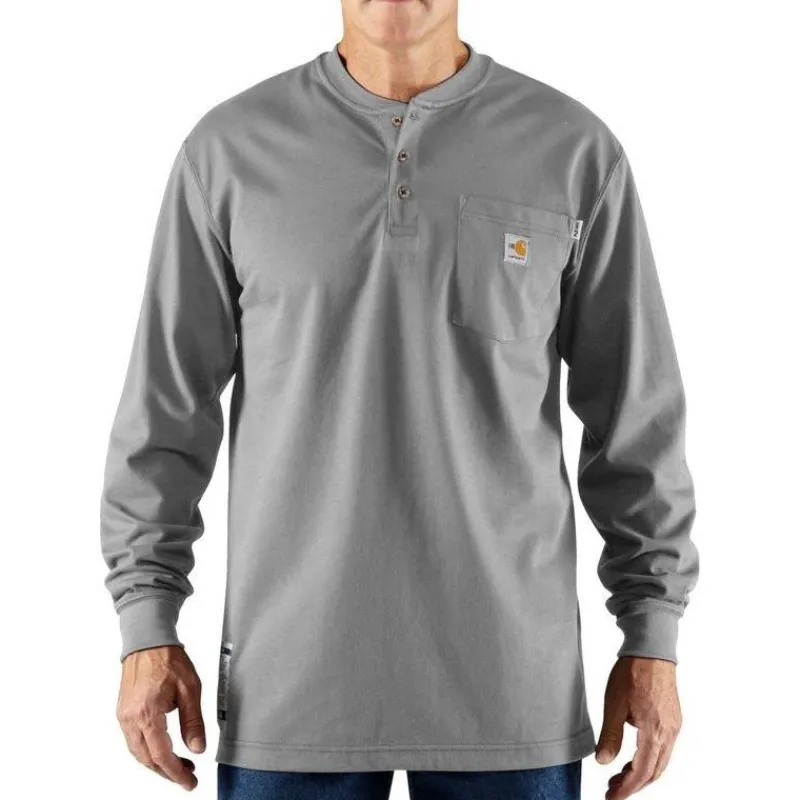 Carhartt T-Shirts*Men's Fire Resistant Force Long Sleeve Henley