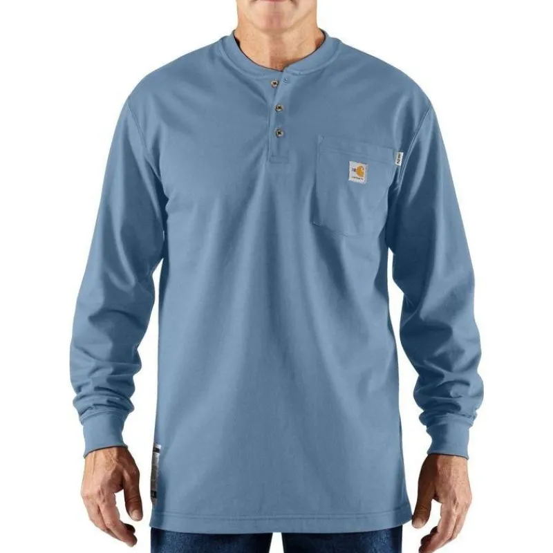 Carhartt T-Shirts*Men's Fire Resistant Force Long Sleeve Henley