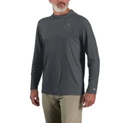 Carhartt T-Shirts*Men's Force Sun Defender Logo Graphic Hooded T-Shirt Steel