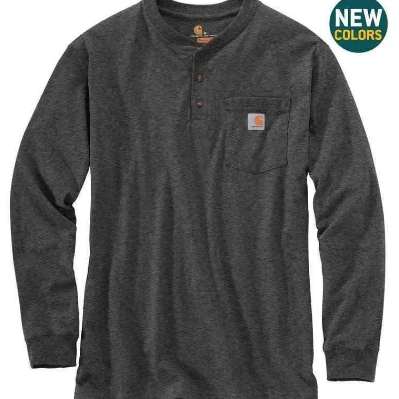 Carhartt Work Shirts*Men's Long Sleeve Pocket Henley Work Shirt