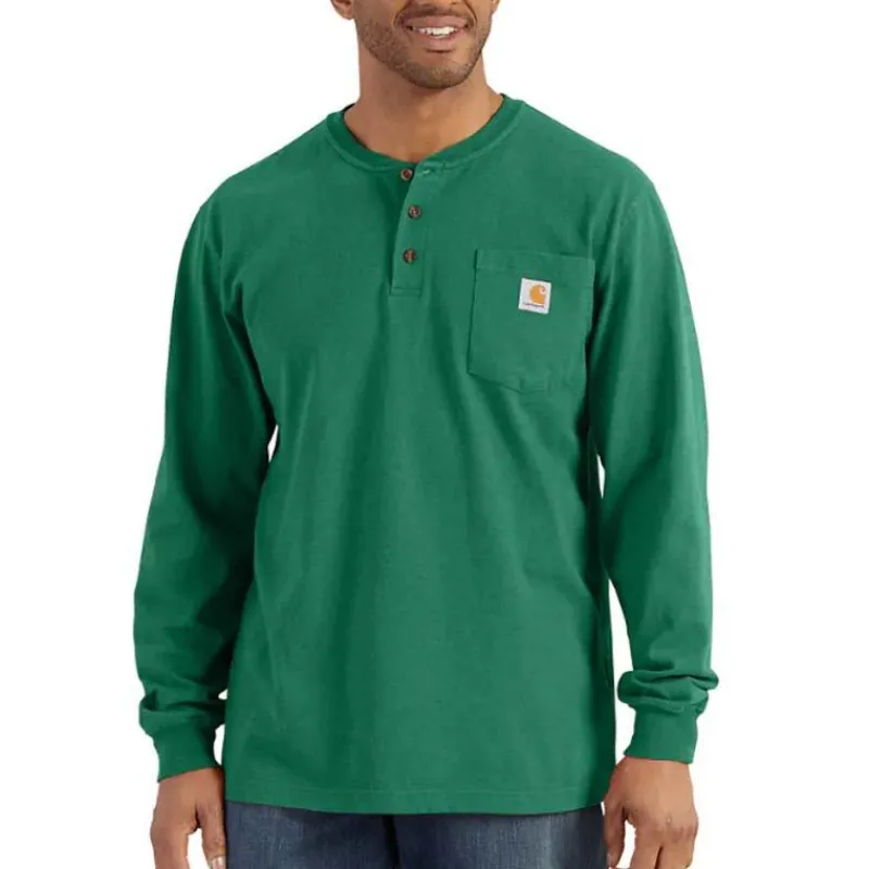 Carhartt Work Shirts*Men's Long Sleeve Pocket Henley Work Shirt