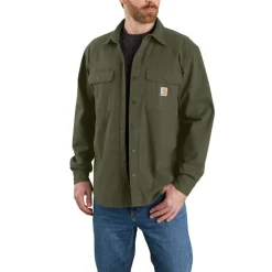Carhartt Jackets*Men's Rugged Flex Fleece Lined Canvas Shirt Jac