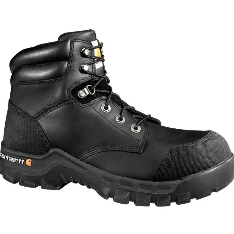 Carhartt Non-Slip Boots | Non-Steel Safety Toe*Rugged Flex Men's 6" Waterproof Composite Toe CSA Work Boot Black