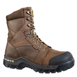 Carhartt Non-Slip Boots | Non-Steel Safety Toe*Rugged Flex Men's 8" Waterproof Insulated Composite Toe CSA Work Boot Dark Brown