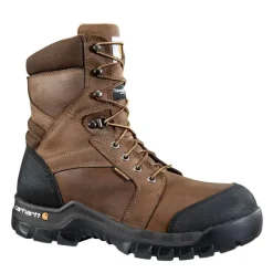 Carhartt Non-Slip Boots | Non-Steel Safety Toe*Rugged Flex Men's 8" Waterproof Insulated Composite Toe Work Boot Dark Brown