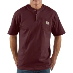 Carhartt T-Shirts*Short Sleeve Henley Work Shirt
