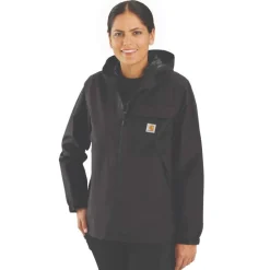 Carhartt Outerwear | Rain Jackets*Women's Storm Defender Loose Fit Waterproof Hooded Packable Jacket Black