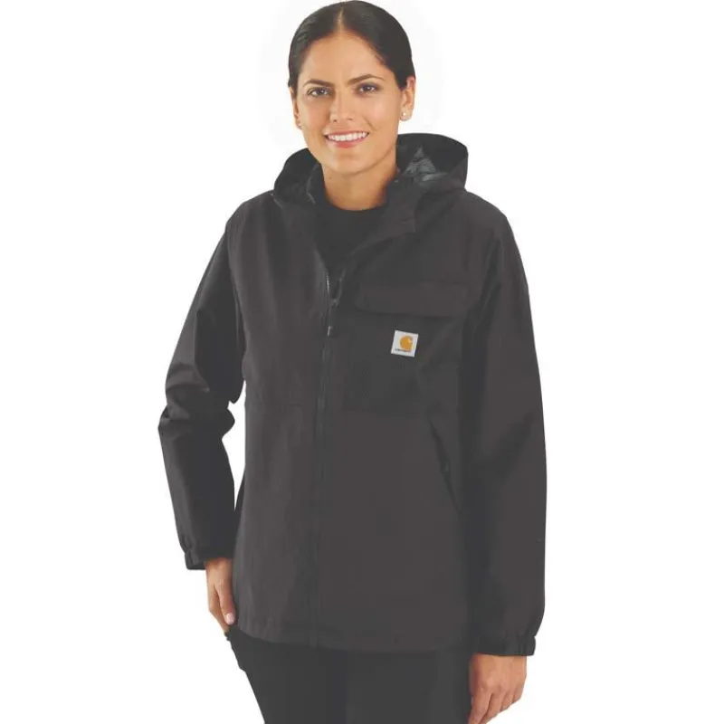Carhartt Outerwear | Rain Jackets*Women's Storm Defender Loose Fit Waterproof Hooded Packable Jacket Black