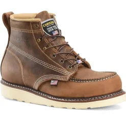 Carolina Steel Toe | Work Boots*Men's 6" AMP USA Moc Steel Toe Wedge Work Boot Dark Brown