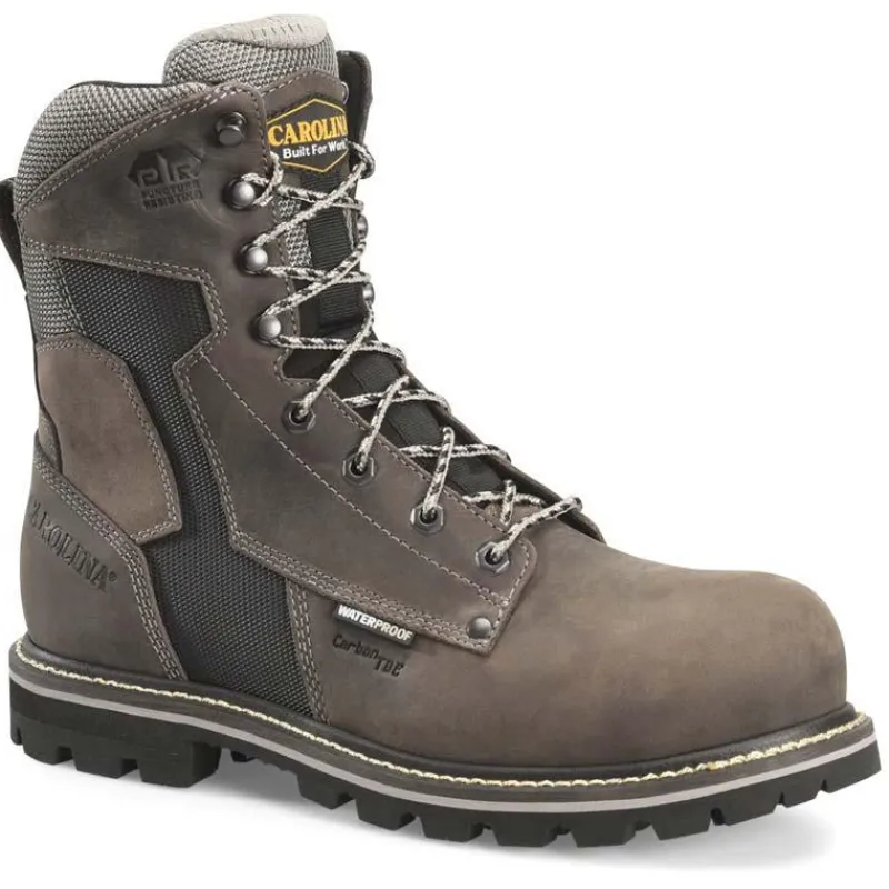 Carolina Non-Slip Boots | Non-Steel Safety Toe*Men's 8" I-Beam Waterproof Composite Toe Work Boot Grey