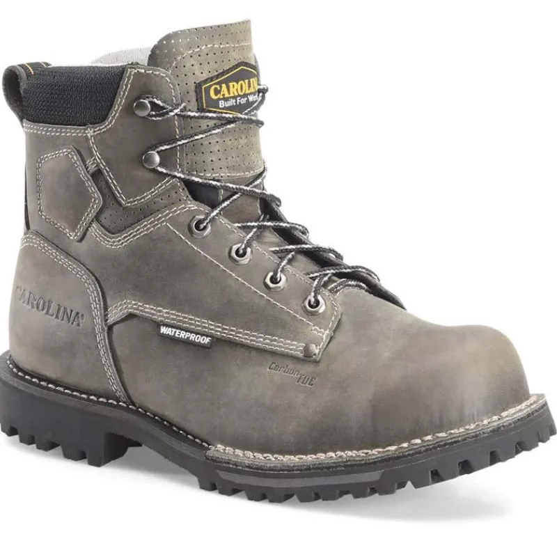 Carolina Non-Slip Boots | Non-Steel Safety Toe*Men's 6" Pitstop Waterproof Carbon Toe Work Boot Brown