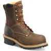 Carolina Logger*Men's 8" Poplar Unlined Logger Boot Dark Brown
