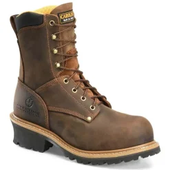 Carolina Logger*Men's 8" Poplar Unlined Logger Boot Dark Brown