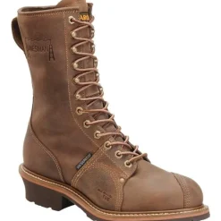 Carolina Non-Steel Safety Toe | Work Boots*Men's 10" Waterproof Composite Toe Linesman Work Boot Dark Brown