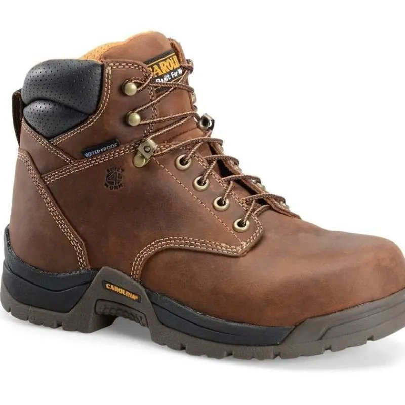 Carolina Non-Slip Boots | Non-Steel Safety Toe*Men's 6" Waterproof Composite Toe Work Boot Dark Brown