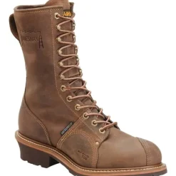 Carolina Work Boots*Men's 10" Waterproof Linesman Work Boot Dark Brown
