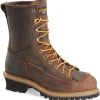 Carolina Steel Toe | Logger*Men's 8" Waterproof Steel Toe Logger Boot Dark Brown