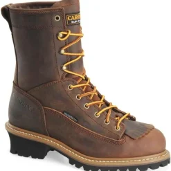 Carolina Steel Toe | Logger*Men's 8" Waterproof Steel Toe Logger Boot Dark Brown