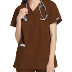 Cherokee Workwear Scrub Tops*Mock Wrap Tunic Scrub Top