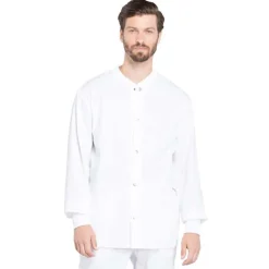 Cherokee WW Professionals Lab Coats & Jackets*Cherokee Workwear Professionals Men's Snap Front Warm-up Scrub Jacket