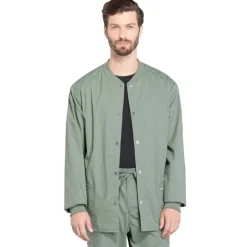 Cherokee WW Professionals Lab Coats & Jackets*Cherokee Workwear Professionals Men's Snap Front Warm-up Scrub Jacket