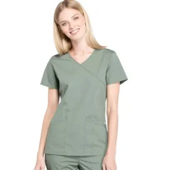 Cherokee WW Professionals Scrub Tops*Cherokee Workwear Professionals Women's Mock Wrap Scrub Top