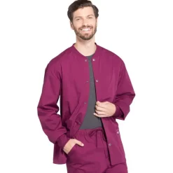 Cherokee WW Professionals Lab Coats & Jackets*Cherokee Workwear Professionals Men's Snap Front Warm-up Scrub Jacket